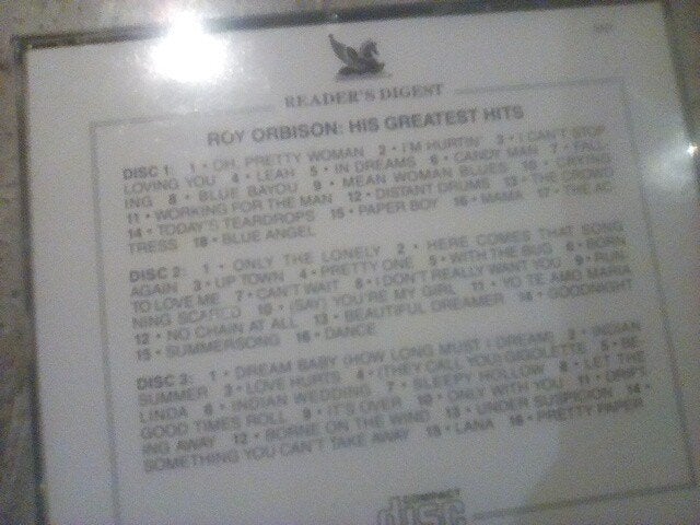 Cd Roy Orbison his greatest hits, Enlèvement