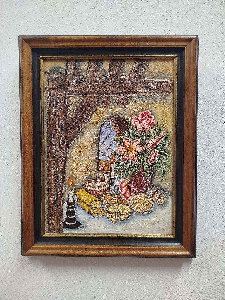 Schilderij Bakkerij, Antiek en Kunst, Kunst | Schilderijen | Klassiek, Ophalen of Verzenden
