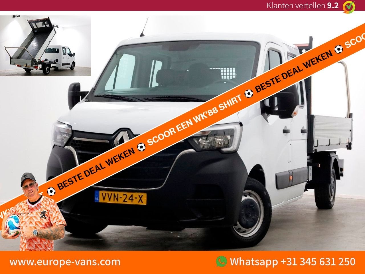 Renault Master T35 2.3 dCi 145pk L3 D.C. Kipper 05-2023, Achat, Entreprise, Diesel, 291 g/km