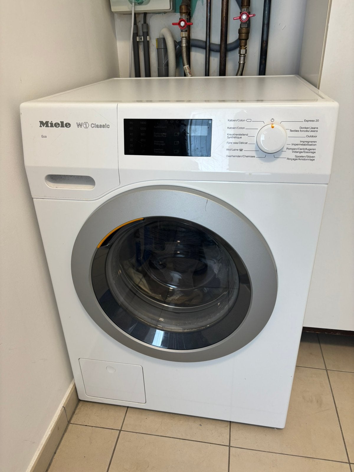 Wasmachine en droogkast Miele, Ophalen, 1200 tot 1600 toeren, Gebruikt, Handwasprogramma