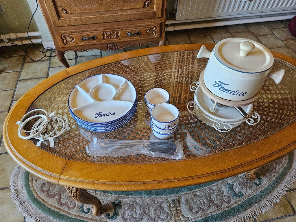 Set à fondue, Maison & Meubles, Cuisine | Ustensiles de cuisine, Comme neuf, Autres types, Autres marques, Autres matériaux, Blanc