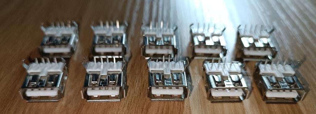 USB poorten female 2.0 PCB montage – bulk set – nieuw, Ophalen of Verzenden, Nieuw