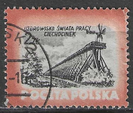 Pologne 1953 - Yvert 732 - Ciechocinek spa (ST), Envoi, Pologne, Affranchi