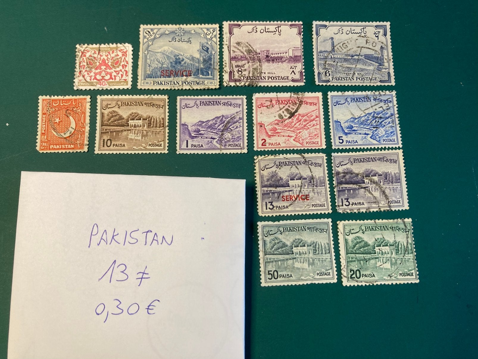 Lot postzegels Pakistan, Ophalen of Verzenden, Gestempeld