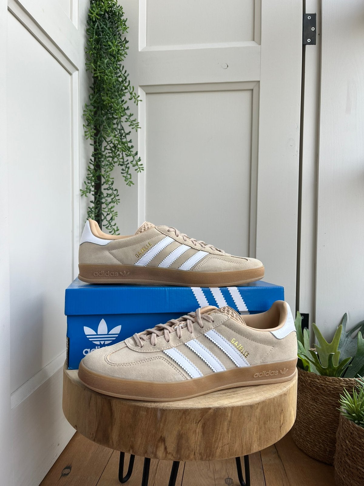 adidas Originals - Gazelle - 43/44 - beige white, Ophalen of Verzenden, Zo goed als nieuw