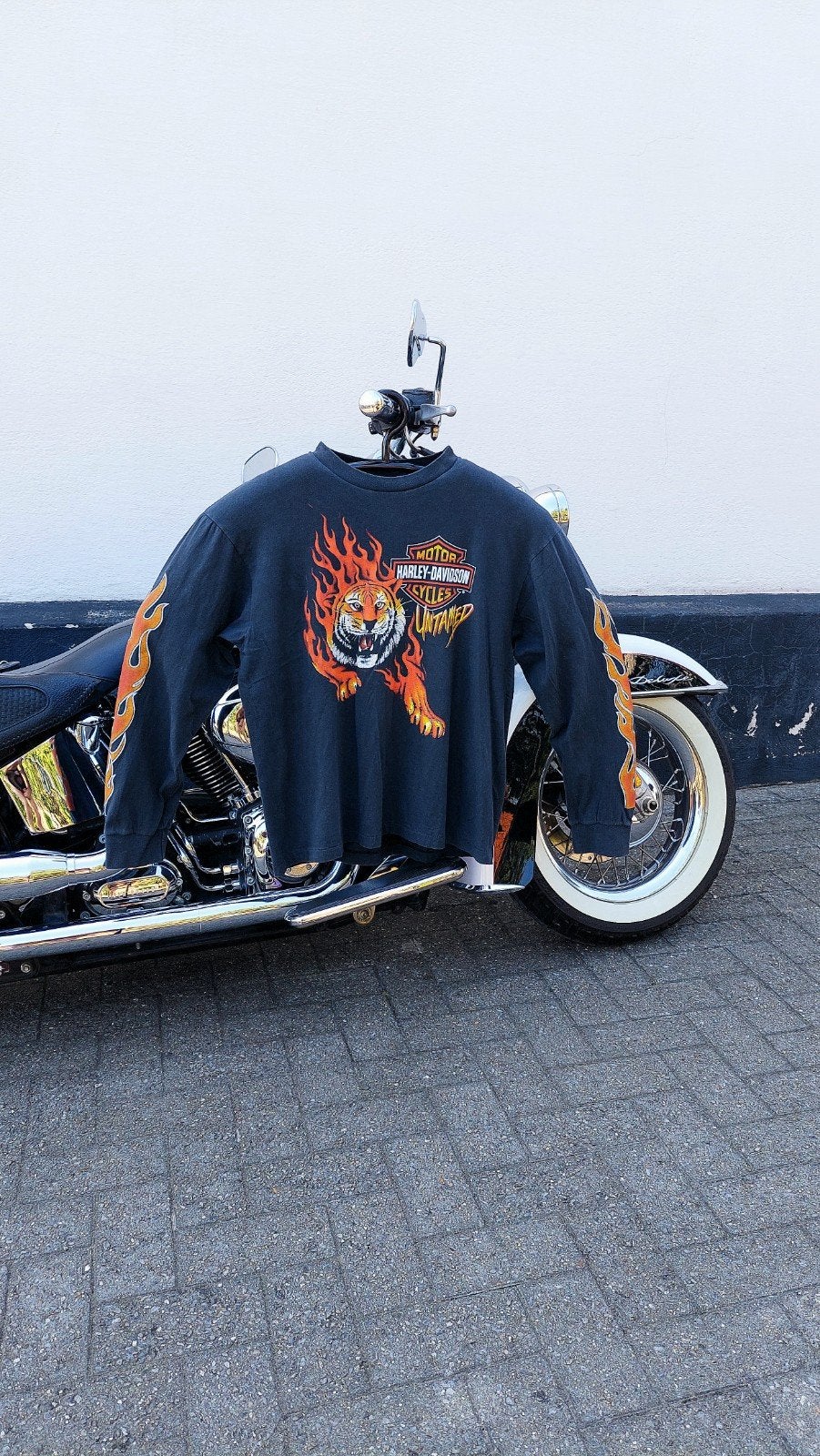 Harley-davidson vintage Y2K longsleeve shirt, Ophalen of Verzenden, Maat 56/58 (XL), Zwart, Harley Davidson