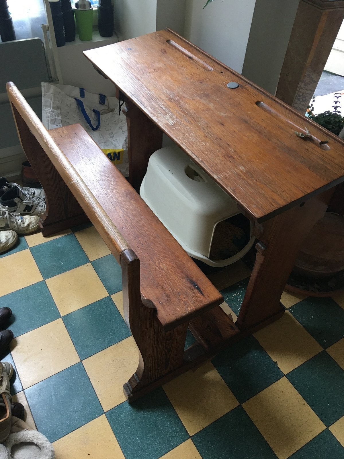 Antieke schoolbank, Antiek en Kunst, Ophalen
