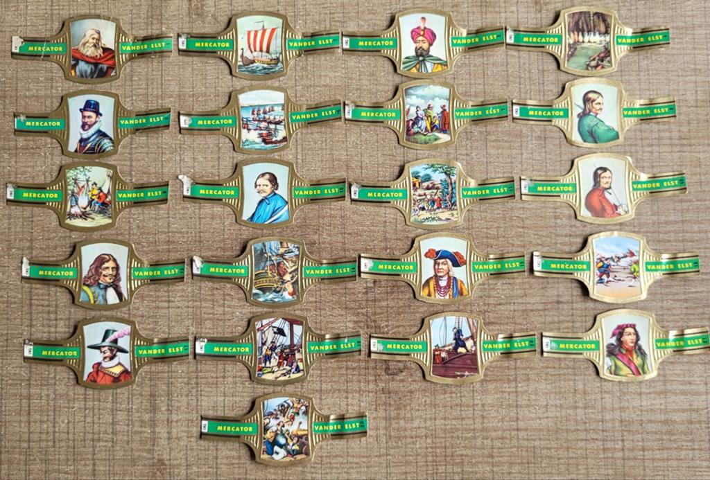 21 oude sigarenbandjes: piraten, Enlèvement ou Envoi, Utilisé, Bagues de cigare