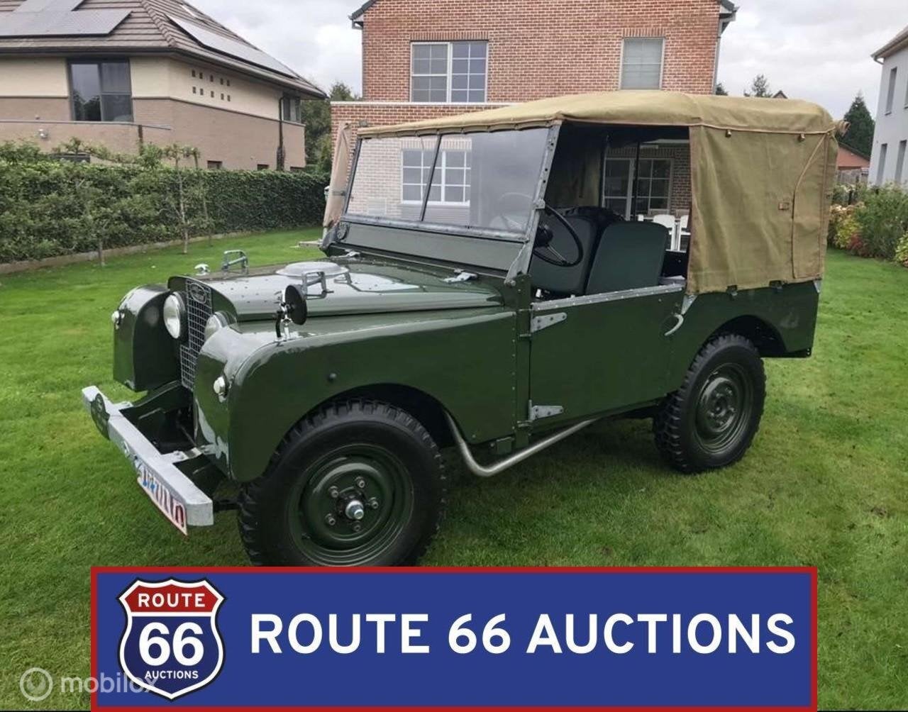 Land Rover Series I | 1952 | Route 66 Auctions, Auto's, Land Rover, Zwart, Bedrijf, Handgeschakeld