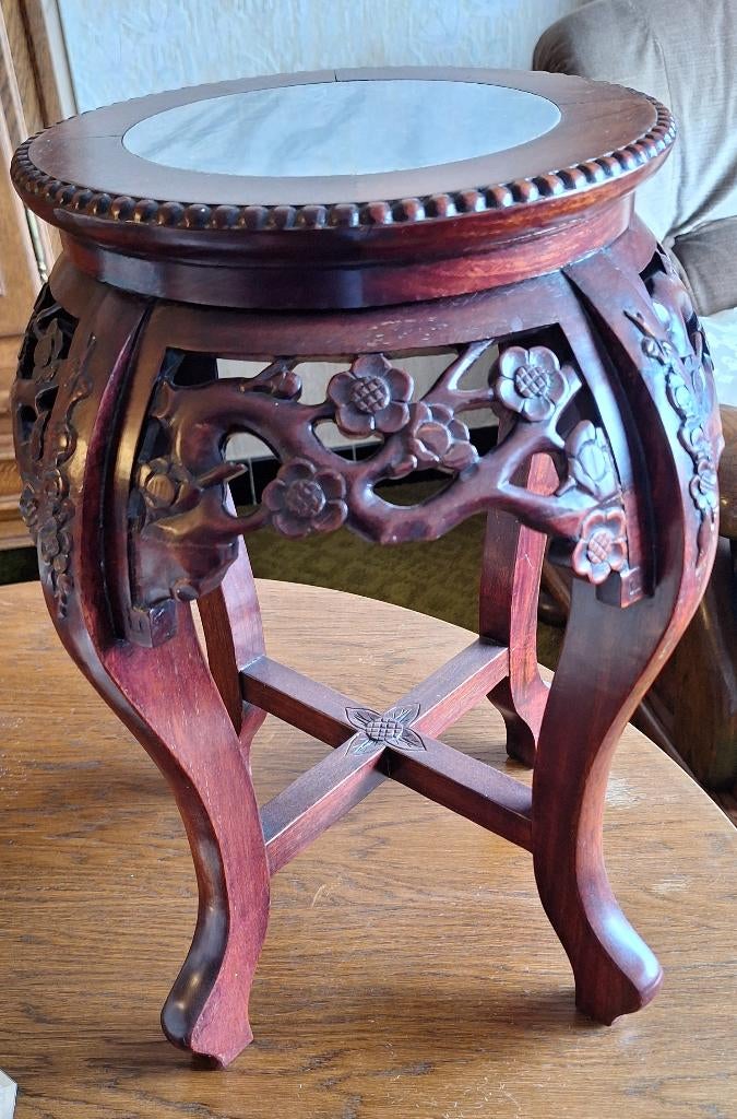 Chinese bijzettafel, Ophalen, Rond, Zo goed als nieuw, 60 cm of meer