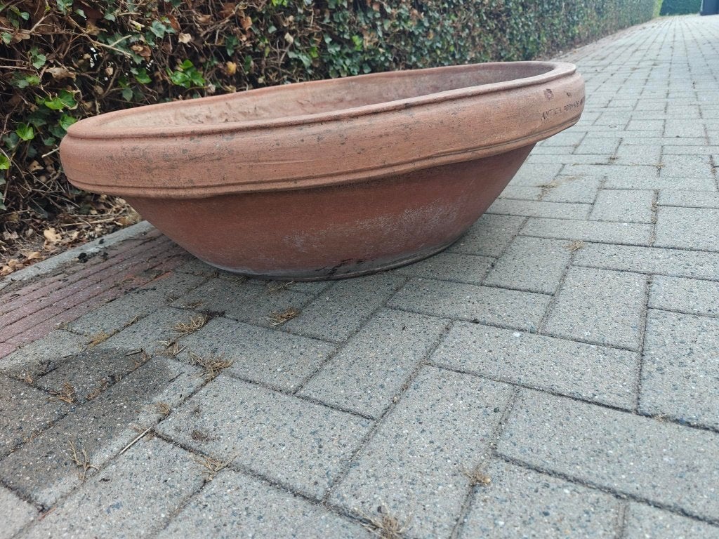 terracotta bloembak 2 stuks, Tuin en Terras, Ophalen, Steen, Minder dan 30 cm, Rond