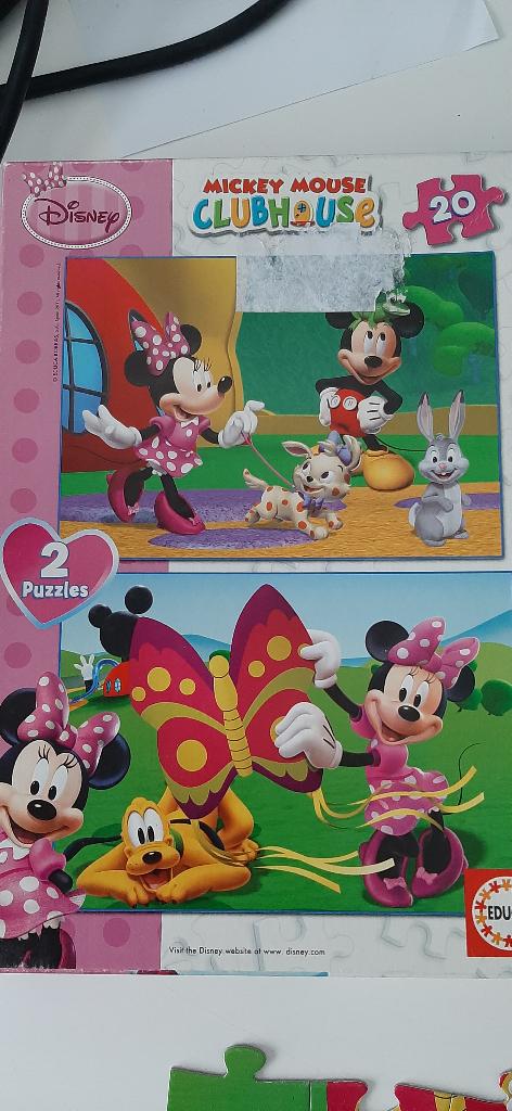 2 Disney puzzels 20 stukjes, Kinderen en Baby's, Ophalen, 10 tot 50 stukjes, Zo goed als nieuw, 4 tot 6 jaar