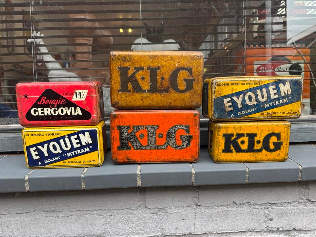 Oude Bougie reclame blikken, Verzamelen, Ophalen of Verzenden, Gebruikt, Verpakking