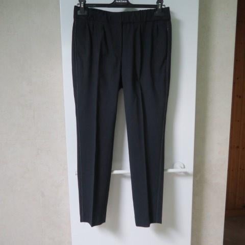 Broek donkerblauw elast. Brunello Cucinelli mt 38 (it 42), Maat 38/40 (M), Nieuw, Ophalen of Verzenden, Lang