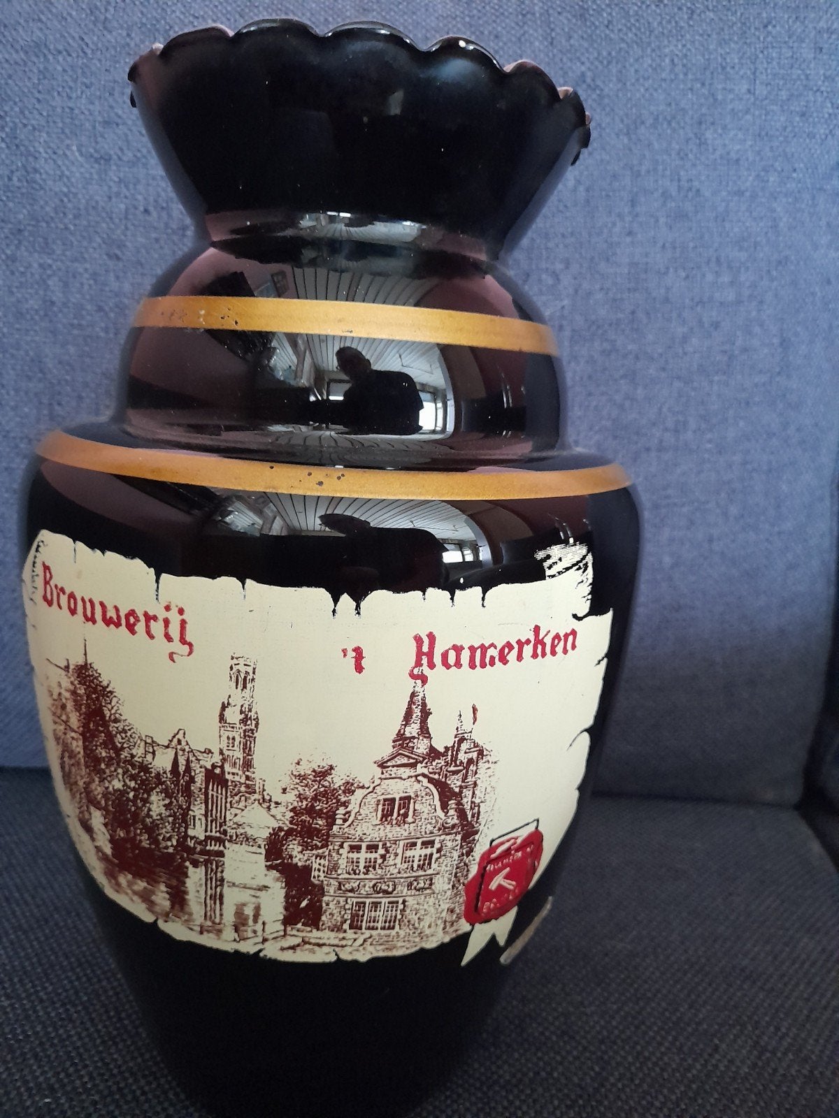 opalinevaas brouwerij 't hamerken brugge, Antiek en Kunst, Ophalen of Verzenden