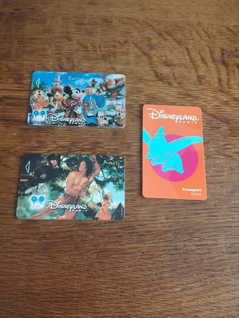 3 inkom kaarten Euro Disney, Verzamelen, Disney, Ophalen of Verzenden