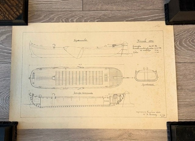 Plans de vieux navires néerlandais d'avant-guerre 16 pièces, Enlèvement ou Envoi