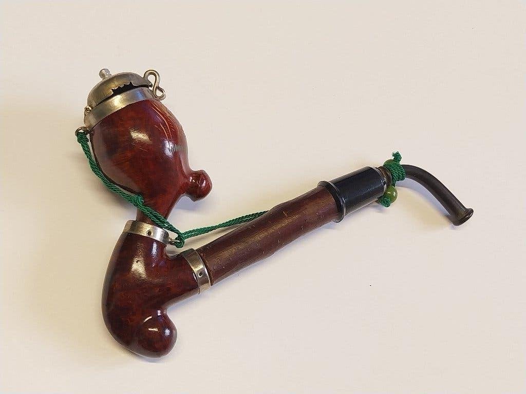 Pipe ancienne de style tyrolien ou « pipe de chasse », Ophalen of Verzenden, Gebruikt