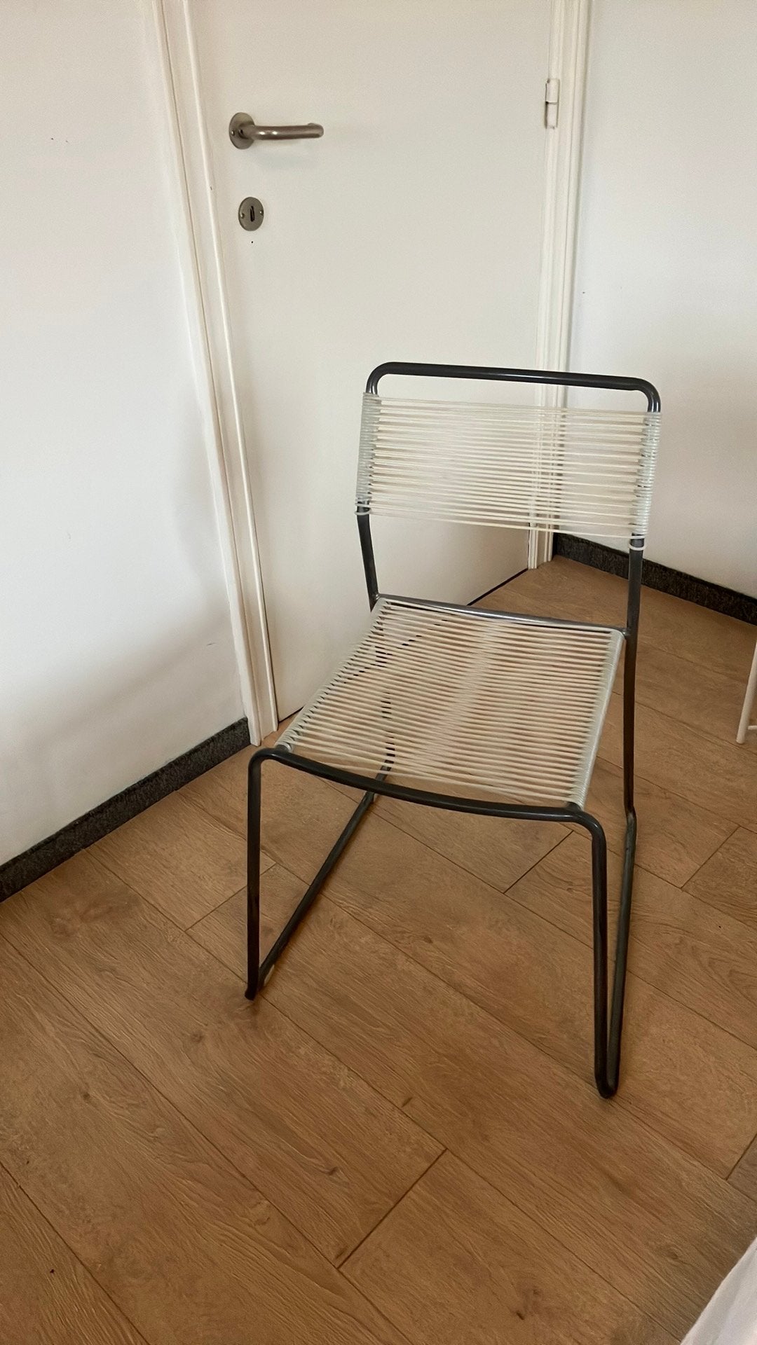 Vintage Ikea ‘Melner’ spagetti stoel, wit, Huis en Inrichting, Ophalen, Wit, Eén, Kunststof
