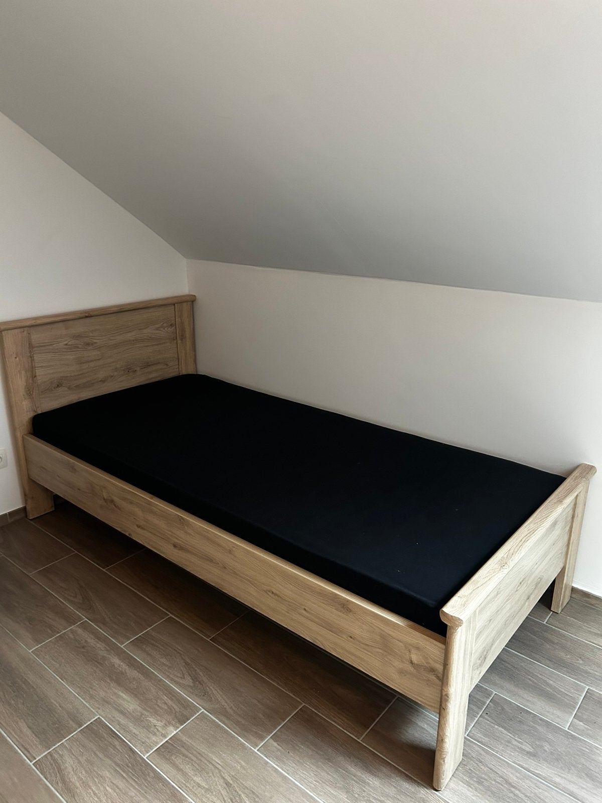 Lit 1 place avec sommier à lattes et 2 matelas en option, Maison & Meubles, 90 cm, Enlèvement, 200 cm, Bois