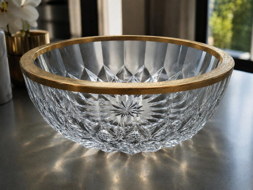 Val Saint Lambert kristallen schaal/ serveerschaal, 24cm, Antiek en Kunst, Ophalen of Verzenden
