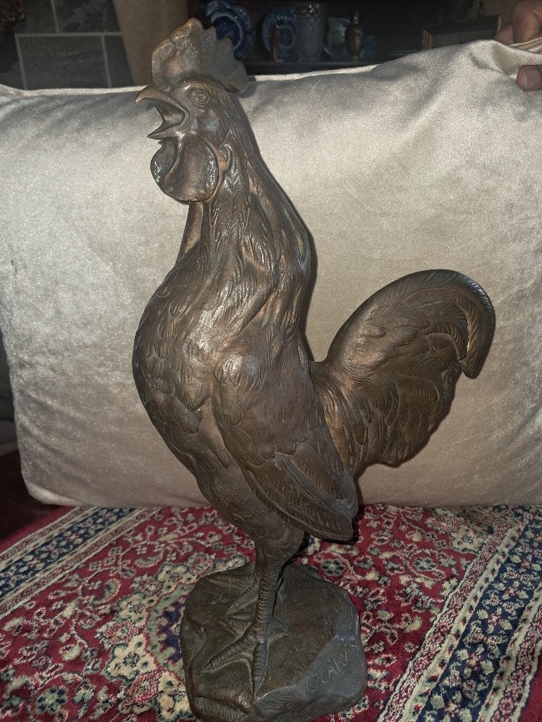 Coq en bronze, Antiquités & Art, Enlèvement, Bronze