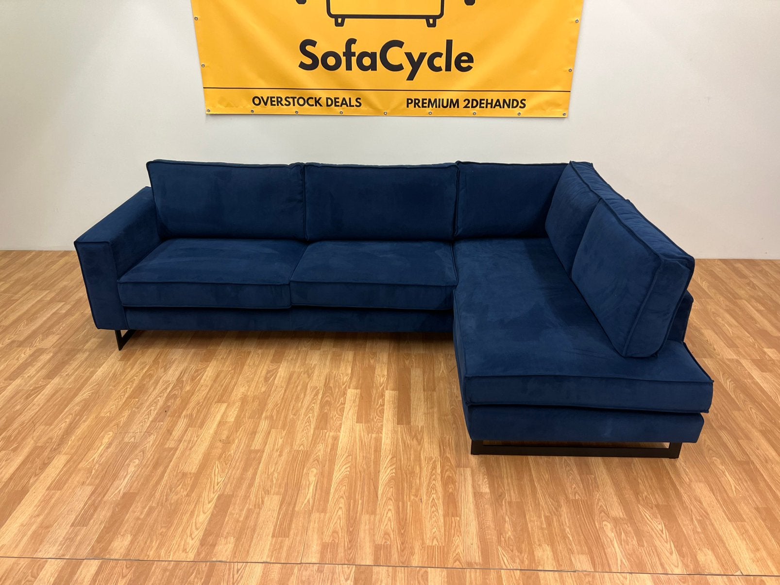 Overstock Deal SofaCycle - Fauteuil d'angle bleu marine/NEUF, Neuf, Enlèvement ou Envoi, SofaCycle, Info@sofacycle.be