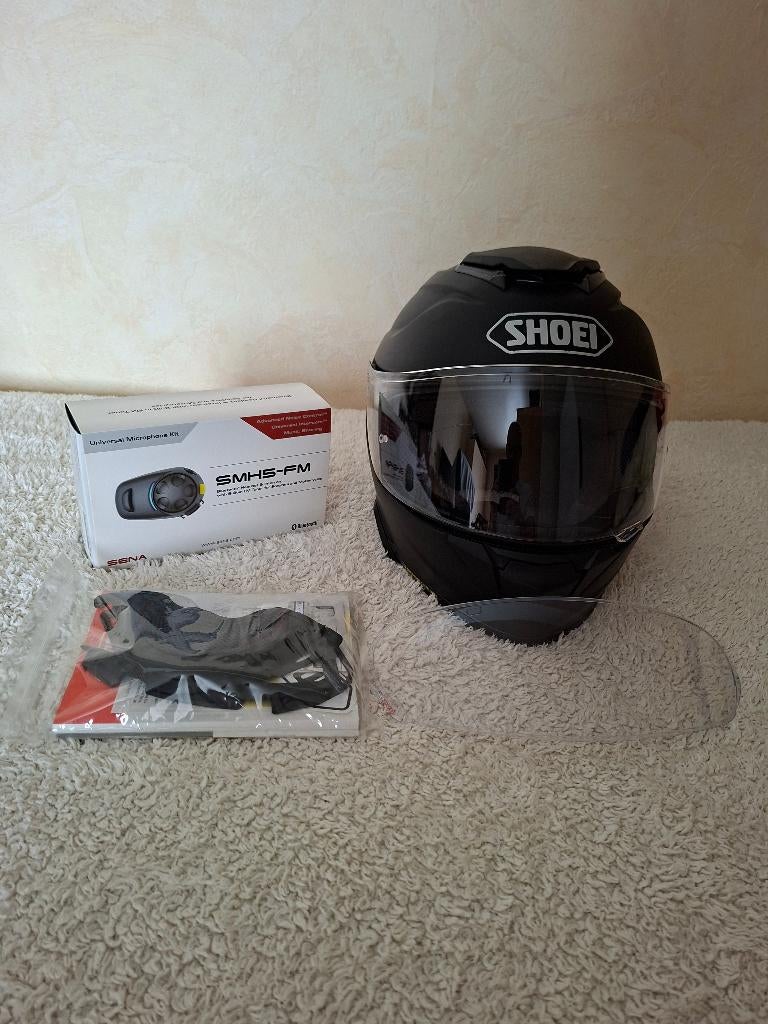 Motorhelm SHOEI GT Air-II met Sena SMH5-fm, Motoren, Ophalen, M, Integraalhelm, Shoei