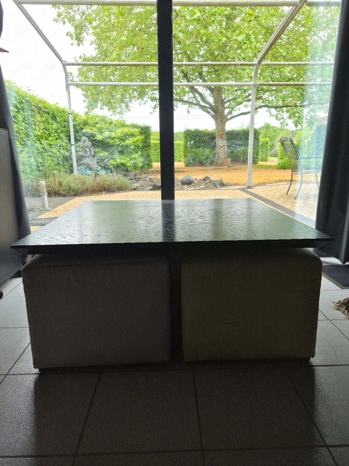 Salontafel met 4 stoeltjes, Huis en Inrichting, Gebruikt, 50 tot 75 cm, Vierkant, Ophalen of Verzenden