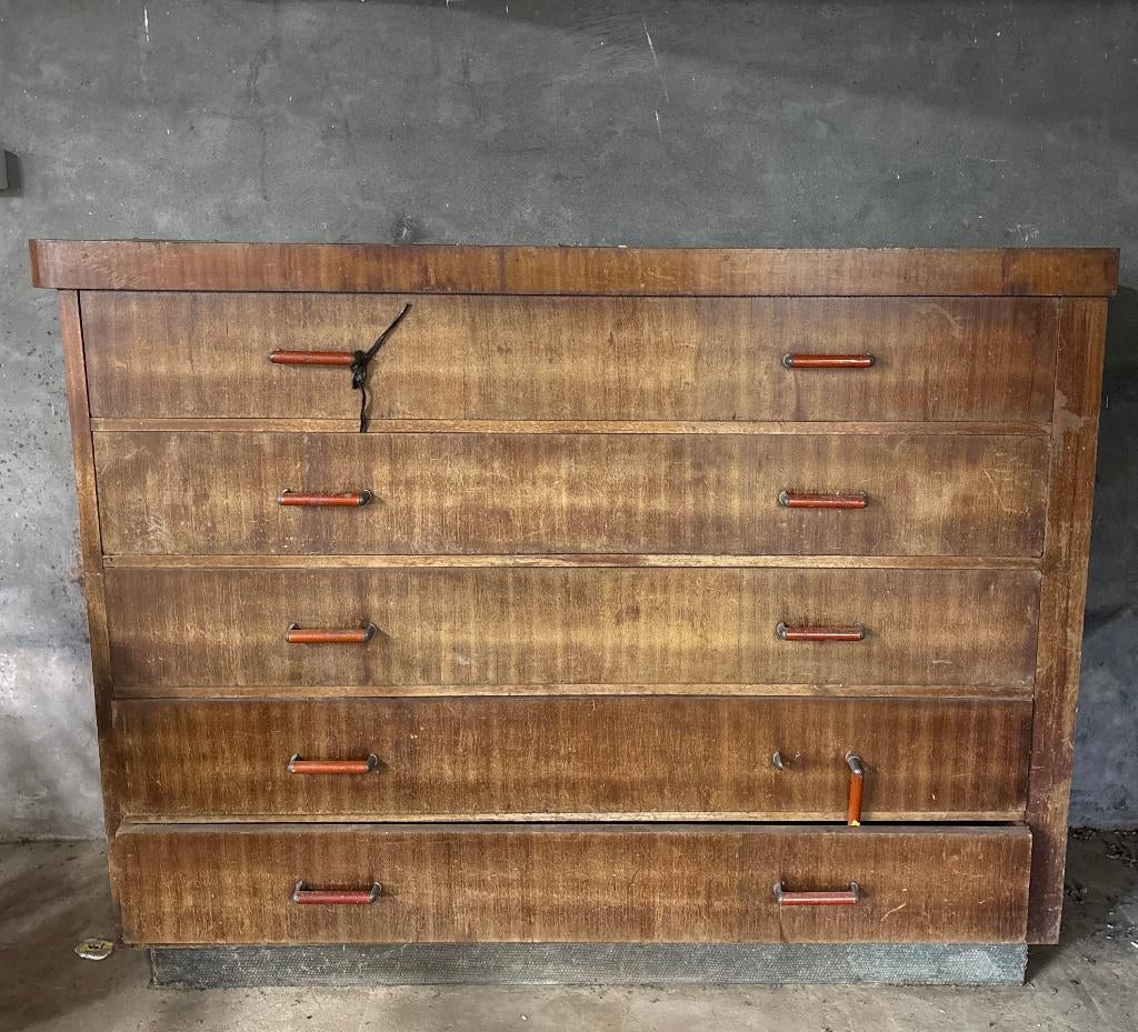 Commode et commode en bois, Maison & Meubles, Armoires | Commodes, 25 à 50 cm, 5 tiroirs ou plus, 100 à 150 cm, Enlèvement
