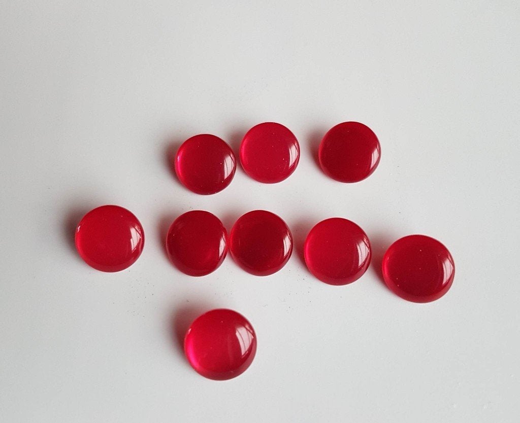 Lot 9 petits boutons rouges + 3 gros boutons noirs, Enlèvement ou Envoi, Comme neuf, Bouton ou Boutons