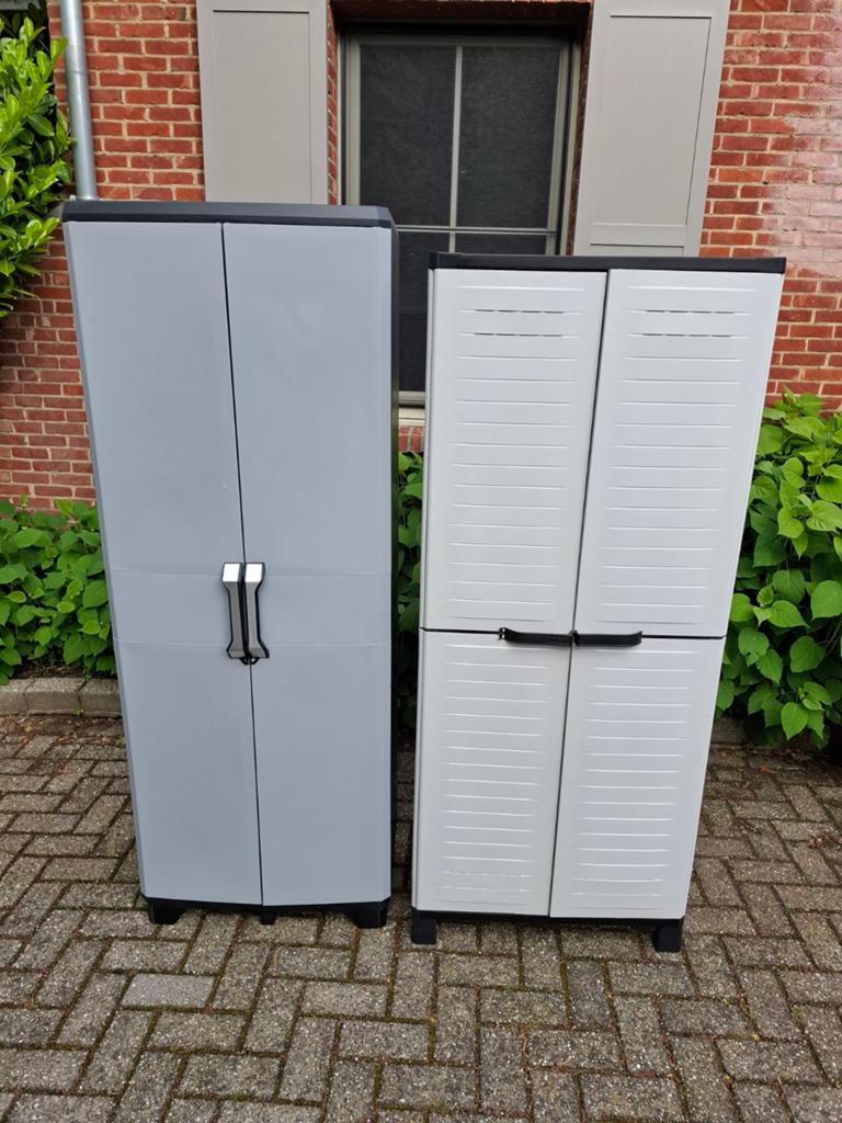 Set van 2 opbergkasten in zeer goeie staat, Tuin en Terras, Bergingen en Tuinkasten, Ophalen