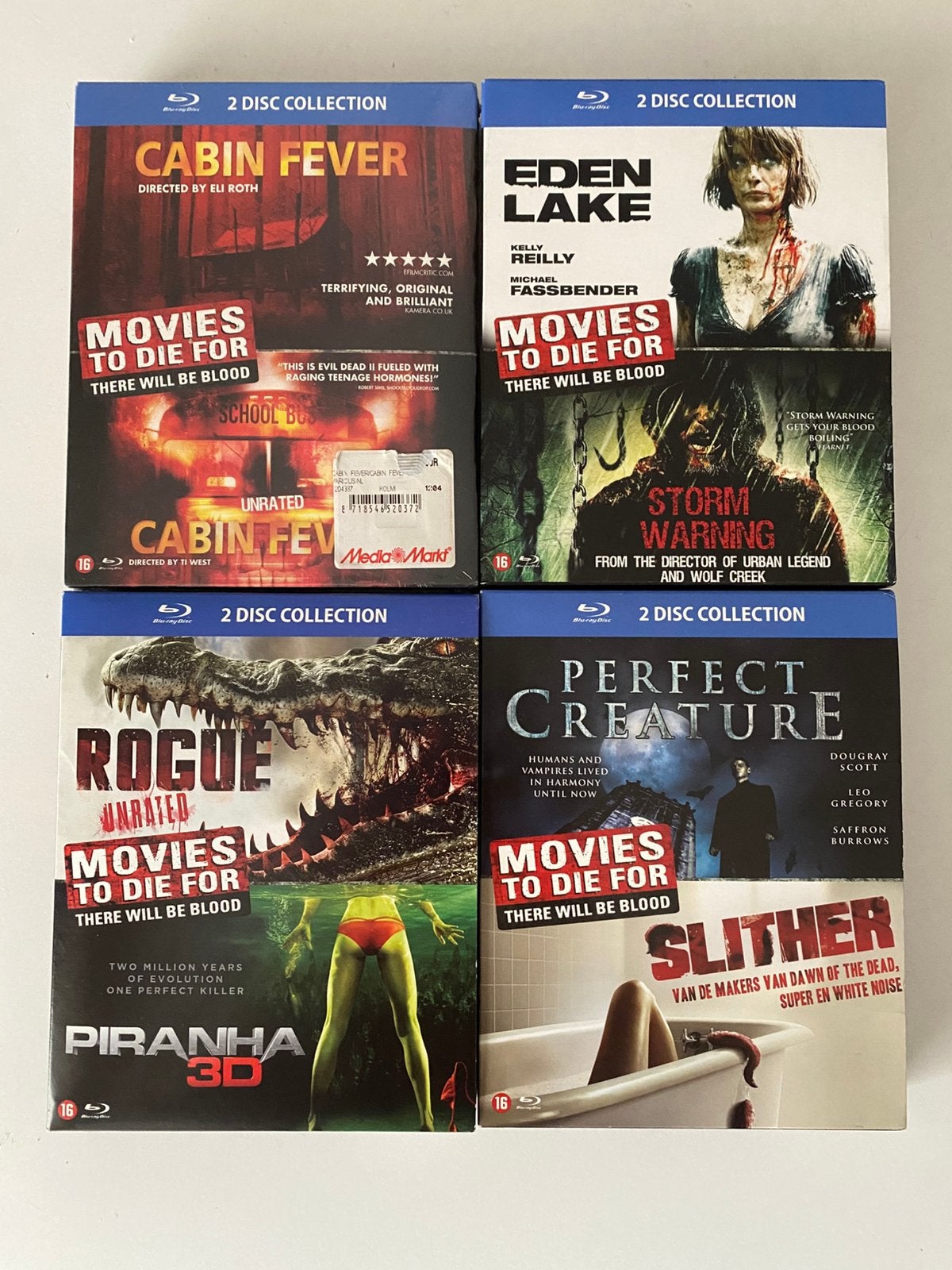 Horror Blu-ray Lot: Eden Lake, Slither, Cabin Fever e.a., Cd's en Dvd's, Horror, Engels, Nederlands, Ophalen of Verzenden