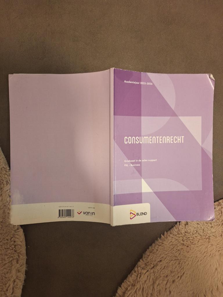 Consumentenrecht graduaat, Ophalen of Verzenden
