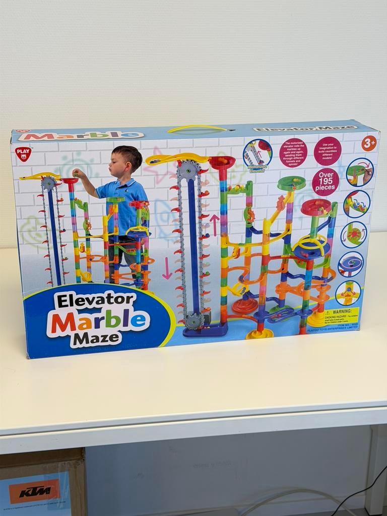 Gemotoriseerde Marble Race Knikkerbaan met Lift 195+ Delen, Kinderen en Baby's, Speelgoed | Overig, Zo goed als nieuw, Jongen of Meisje