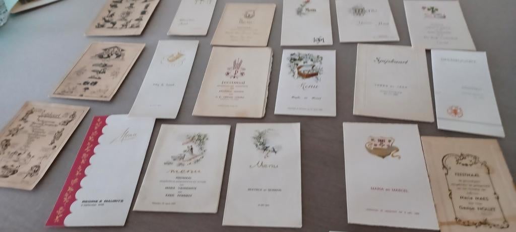 Oude menu s, Antiek en Kunst, Ophalen of Verzenden