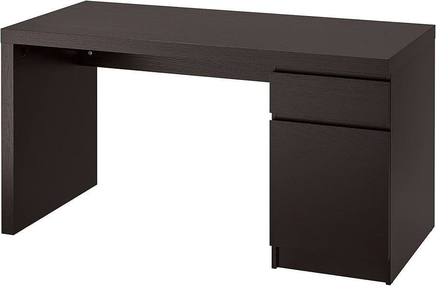 Malm bureau zwartbruin 140x65, Maison & Meubles, Bureaux, Scandinave, 65 cm, Comme neuf, IKEA
