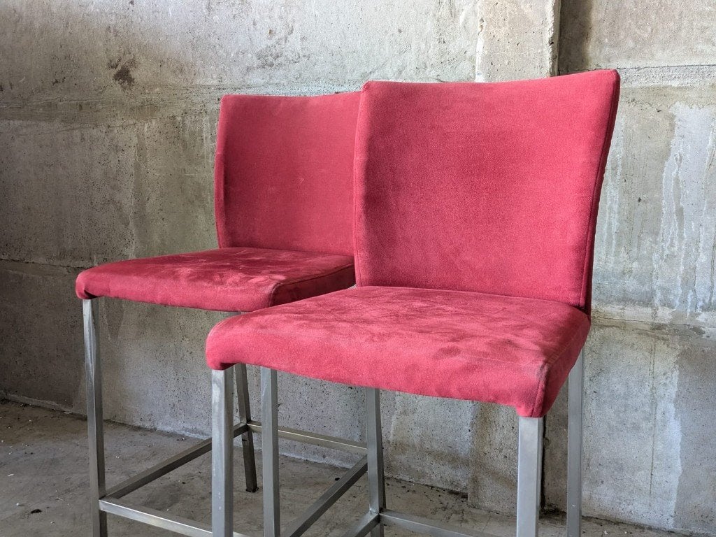 Barkrukken nieuw overtrokken Set van 2 (65cm zithoogte), Huis en Inrichting, Ophalen, Gebruikt, 60 tot 90 cm, Metaal