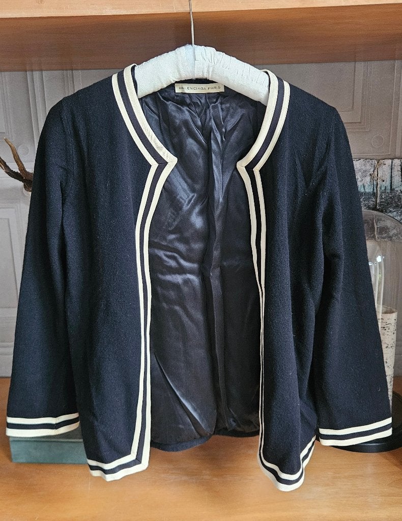 Balenciaga Paris vintage wollen/cashmere jasje – maat 38, BALENCIAGA, Taille 38/40 (M), Enlèvement, Porté