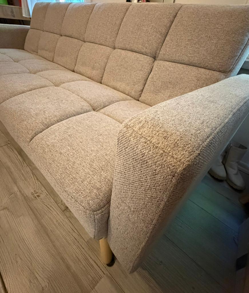 Grijze zetel 2x (ook bed) te koop, Enlèvement, Comme neuf
