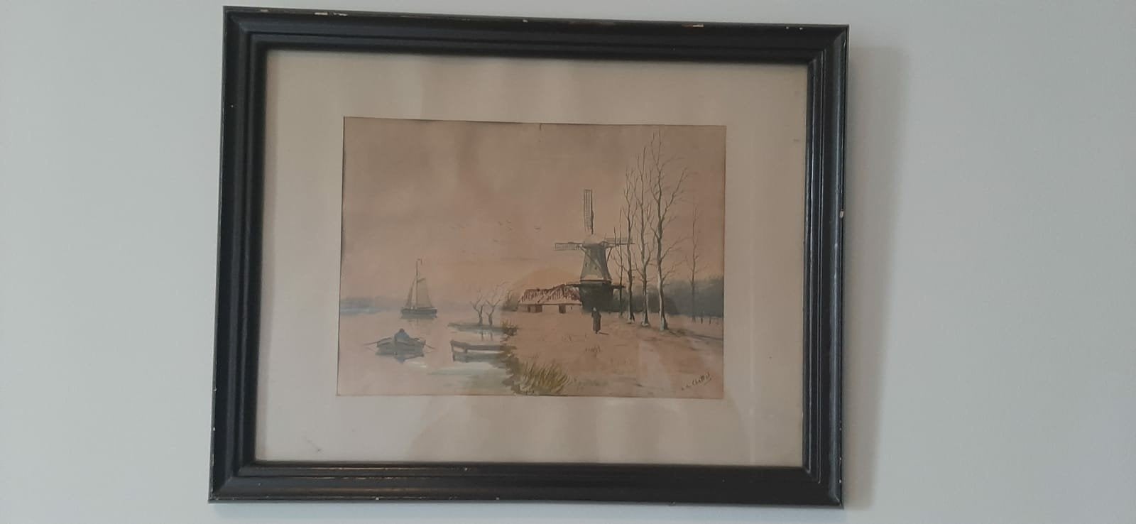 Antiek schilderij, Verzamelen, Foto's en Prenten, Ophalen