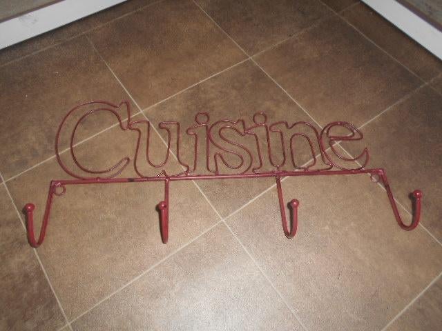 Keuken-rek met 4 grote haken "Cuisine", Ophalen of Verzenden, Zo goed als nieuw, Rood