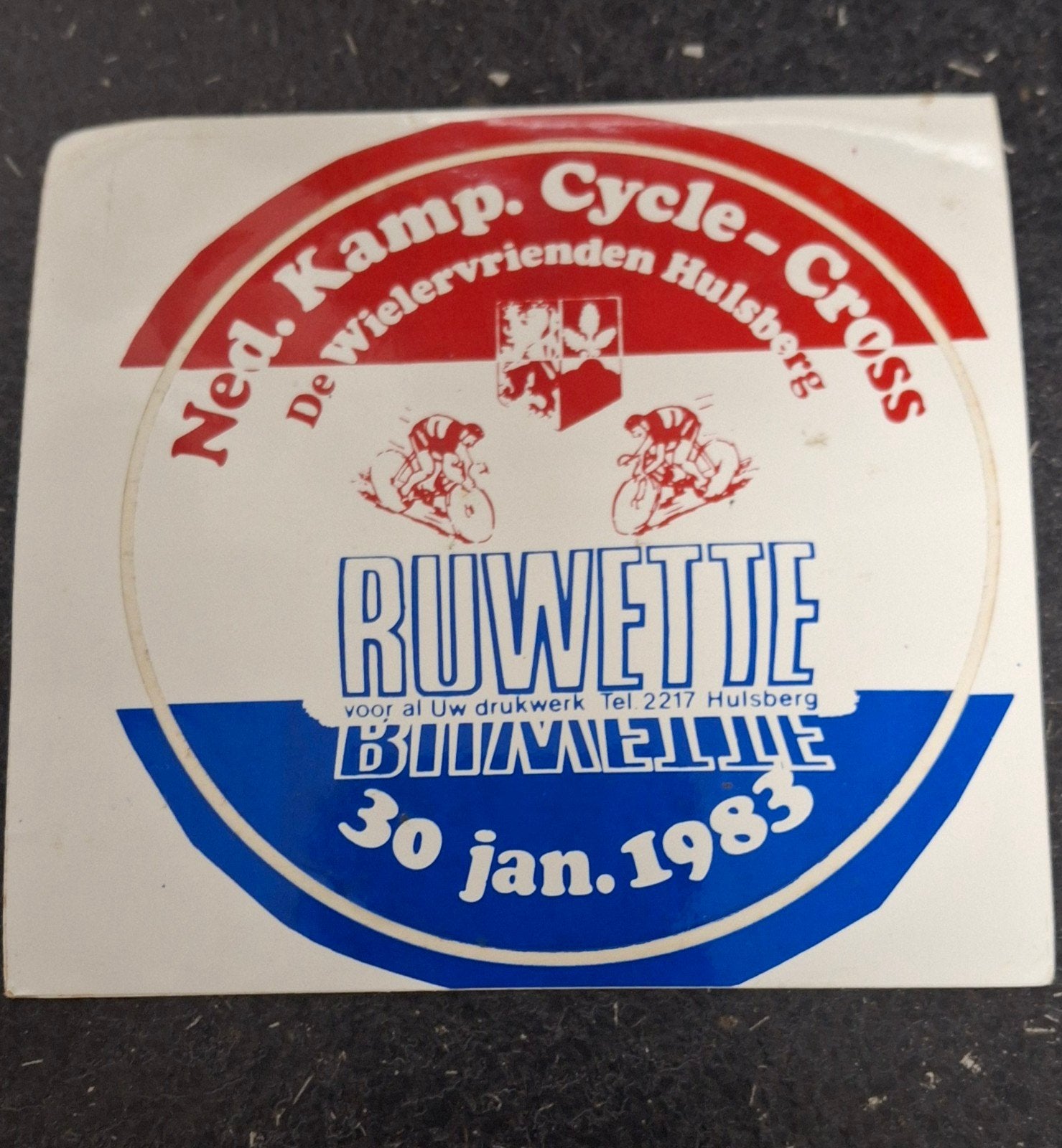 Autocollant vintage de cyclisme, cyclocross, Pays-Bas 1983, Enlèvement ou Envoi, Comme neuf, Sport