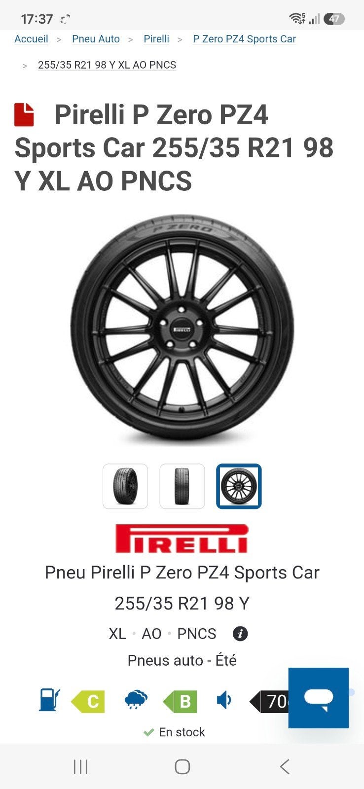 255/35/21 , 2 pneus pirelli pzero neuf a vendre, Autos : Pièces & Accessoires, Enlèvement, Pneu(s)