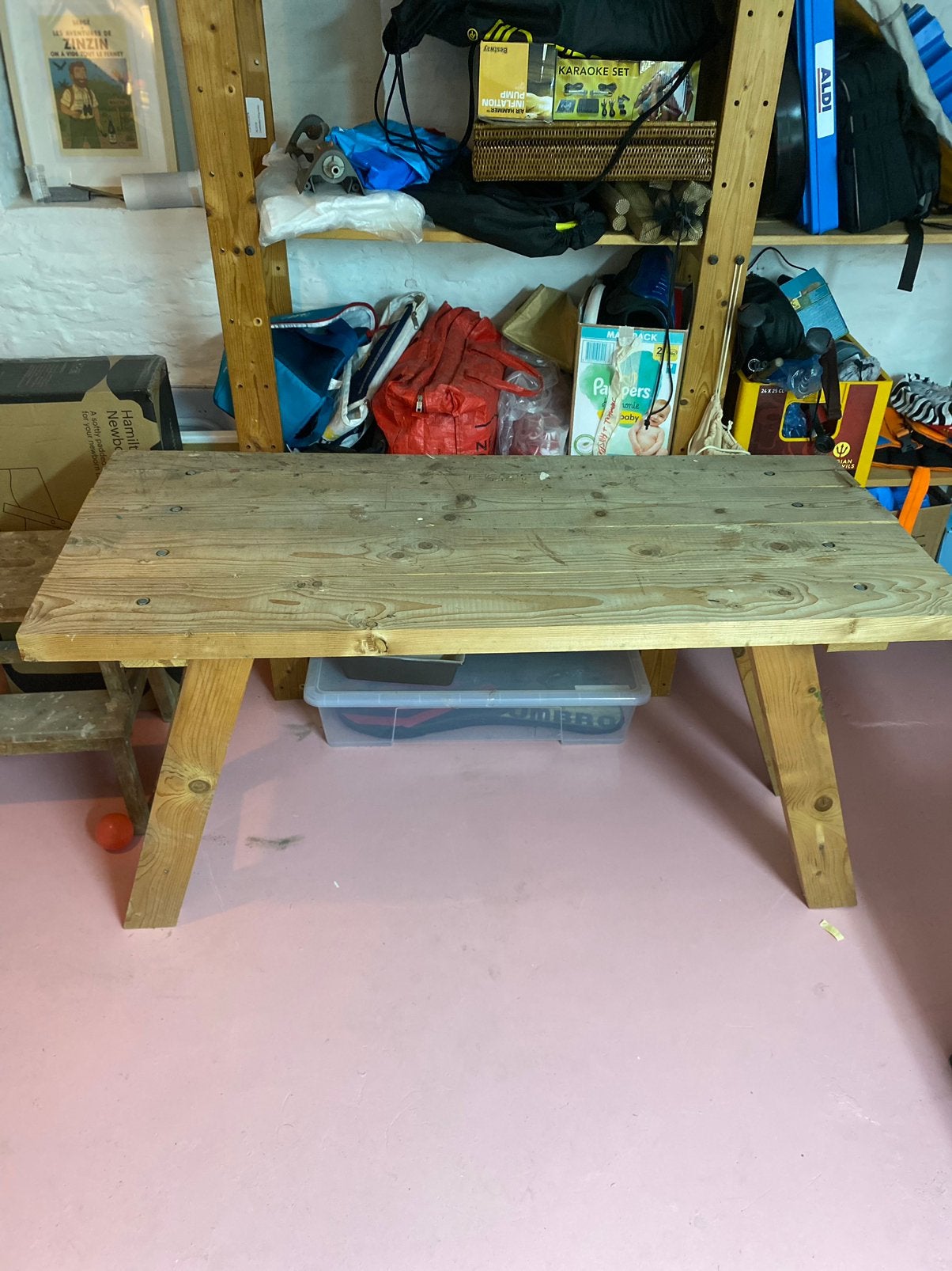 ️ Werktafel uit massief hout, Ophalen, Gebruikt, 100 tot 150 cm, Eikenhout