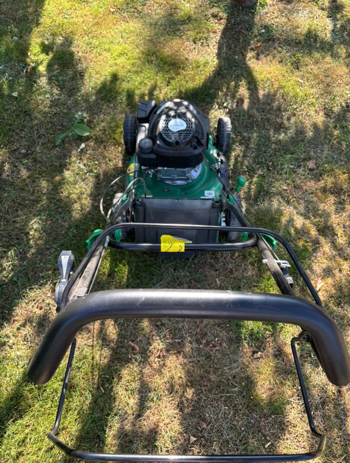 Rhodos zelftrekker, Tuin en Terras, Ophalen, Mulchfunctie, Zo goed als nieuw, Benzine-grasmaaier