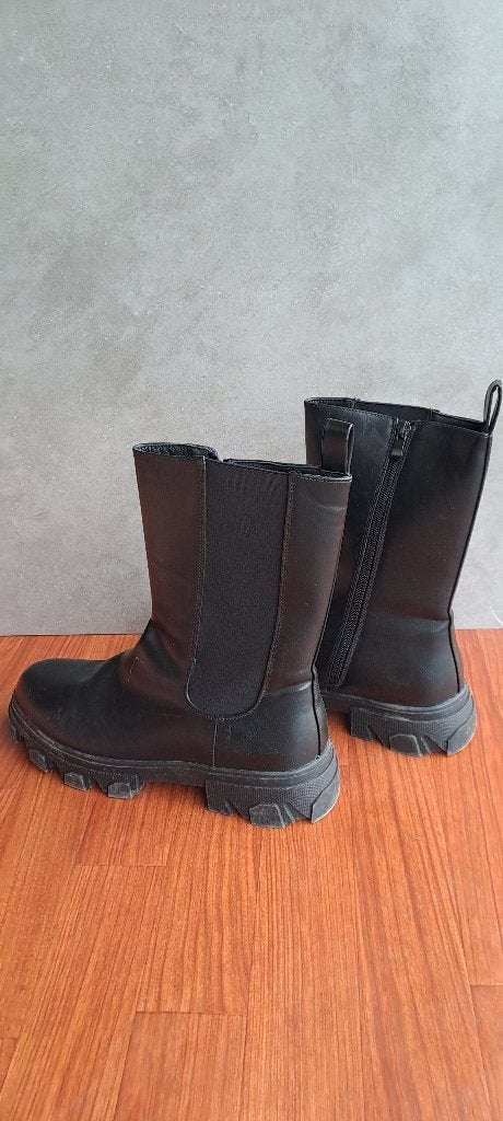 Bottines Noir Cuir Stradivarius 41, Neuf, Boots et Botinnes, STRADIVARIUS, Noir