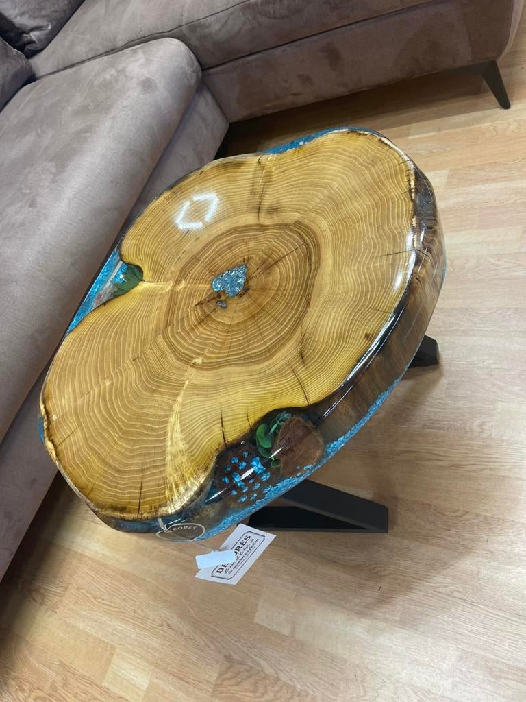 Table basse en epoxy, style industriel, Enlèvement ou Envoi, Comme neuf