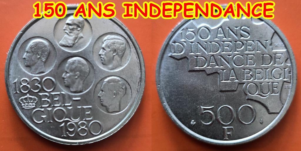 150 ans de l'indépendance de la Belgique IMPECCABLE, Envoi, Argent, Argent