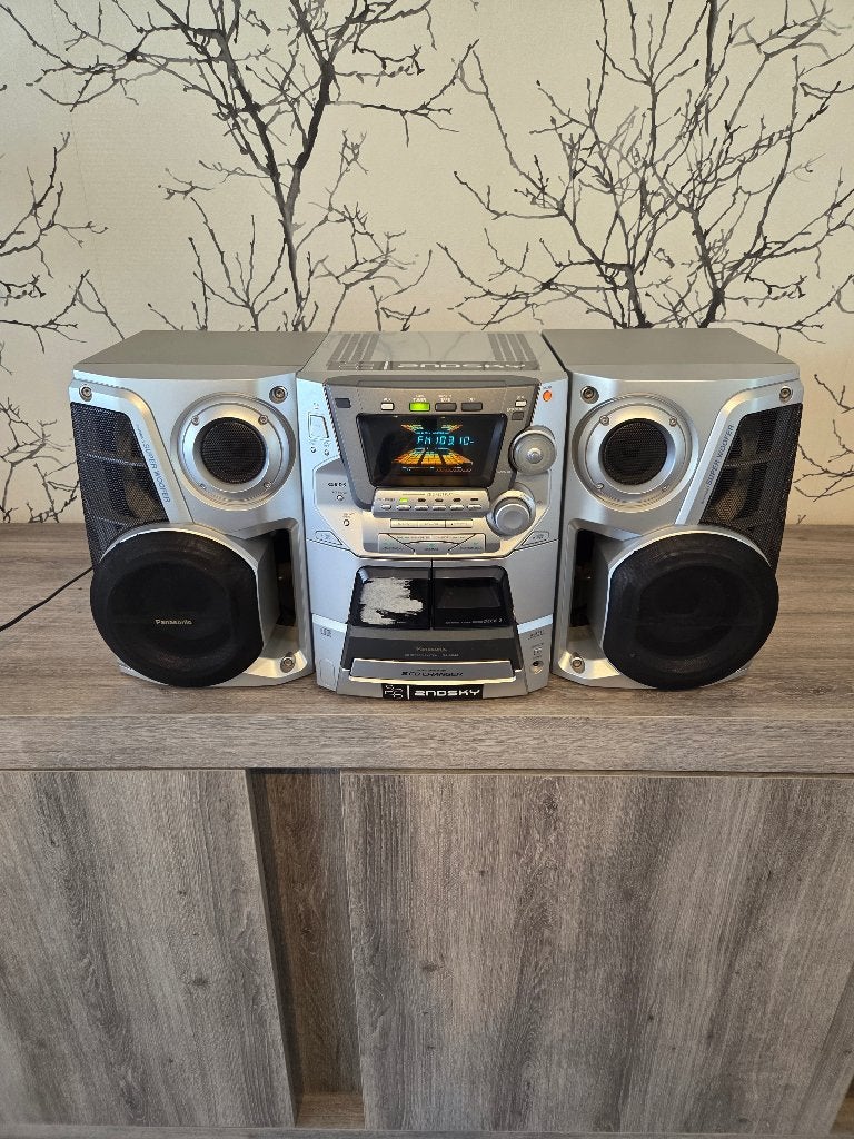 Panasonic CD/Cassette Stereo-set met Super Woofers, Audio, Tv en Foto, Stereoketens, Zo goed als nieuw, Cassettedeck, Cd-speler
